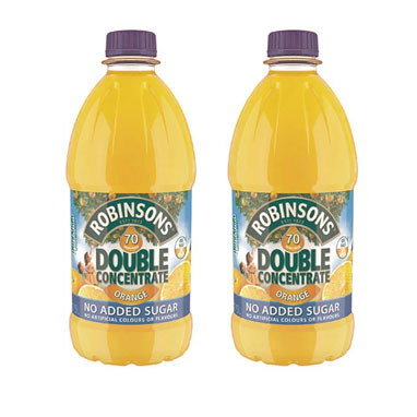 Robinsons Double Concentrate Orange Squash No Added Sugar 1.75 Litre (Pack of 2) - ONE CLICK SUPPLIES