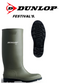 Dunlop FESTIVALS Standard Wellies in GREEN 100% Waterproof {Pricemastor Range} {All Sizes} - ONE CLICK SUPPLIES