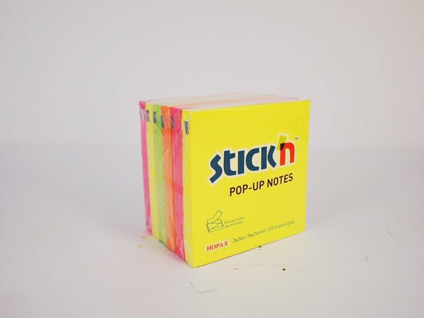 ValueX Stickn Pop-Up Notes 100 Sheets Neon Colours (Pack 6) EH7674 - 21848 - ONE CLICK SUPPLIES