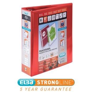 Elba Panorama (A4) Presentation Lever Arch File Binder 70mm Red (Pack of 5) - ONE CLICK SUPPLIES