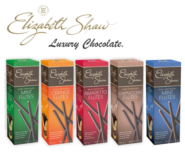 Elizabeth Shaw Dark Chocolate Flutes 5 x 105g {5 Mixed Flavours} - ONE CLICK SUPPLIES