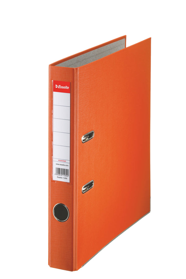 Esselte Essentials Lever Arch File Polypropylene A4 50mm Spine Width Orange (Pack 25) 81171 - ONE CLICK SUPPLIES