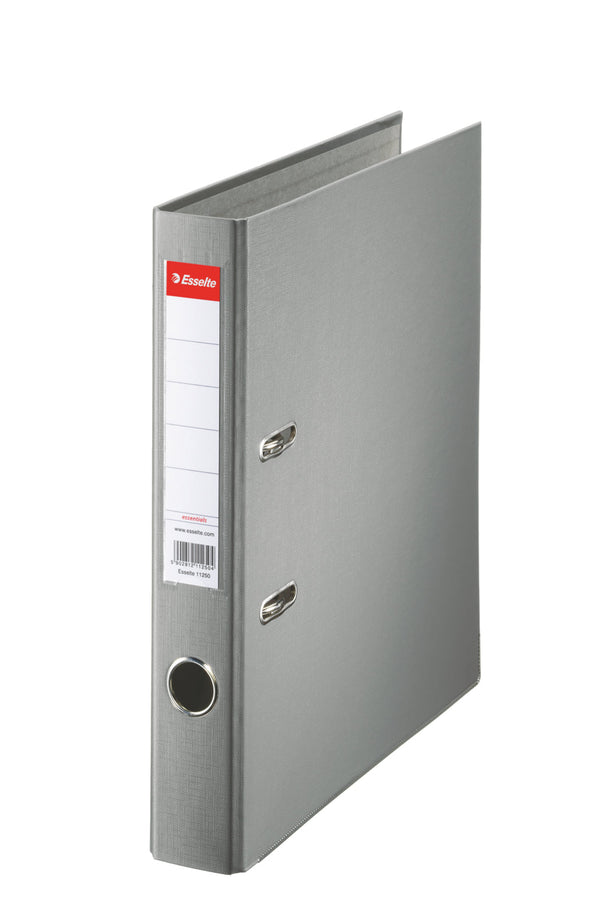 Esselte Essentials Lever Arch File Polypropylene A4 50mm Spine Width Grey (Pack 25) 81172 - ONE CLICK SUPPLIES
