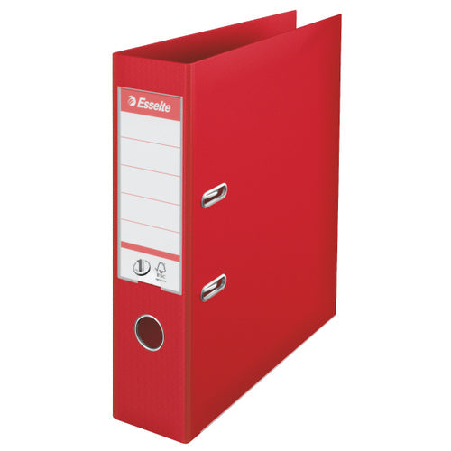 Esselte No.1 Lever Arch File Polypropylene A4 75mm Spine Width Red (Pack 10) 811330 - ONE CLICK SUPPLIES