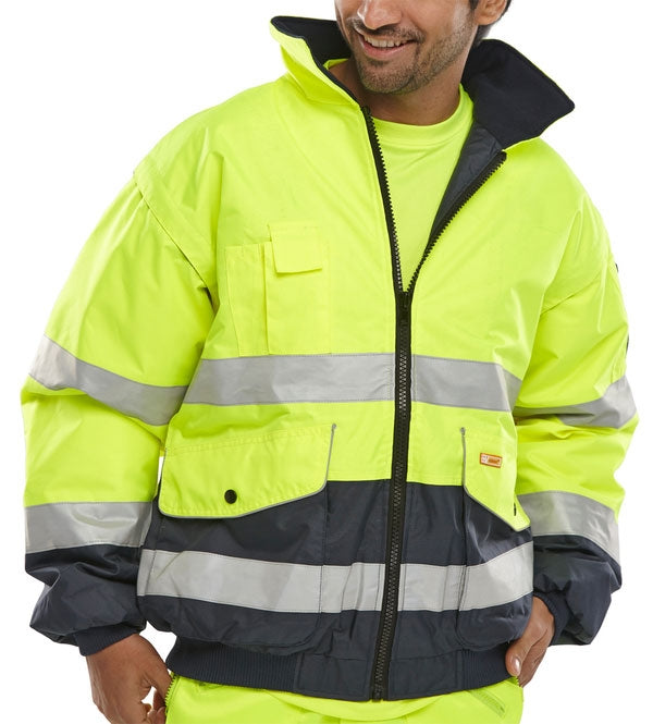 Beeswift Hi Visibility Europa Bomber Jacket YELLOW {All Sizes} - ONE CLICK SUPPLIES