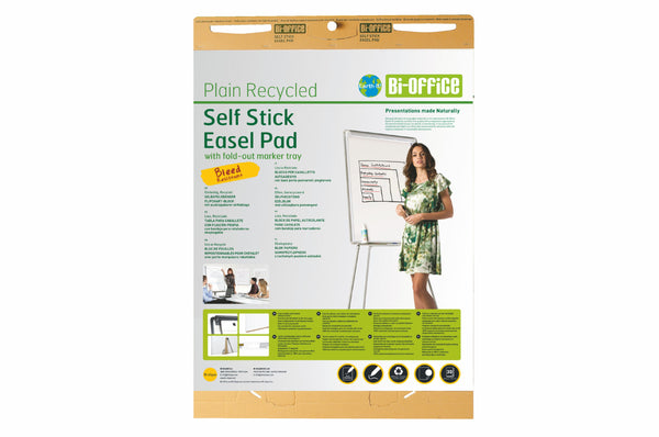 Bi-Office Earth-It Recycled Flipchart Pad Self Stick A1 30 Sheets - FL1217507 - ONE CLICK SUPPLIES