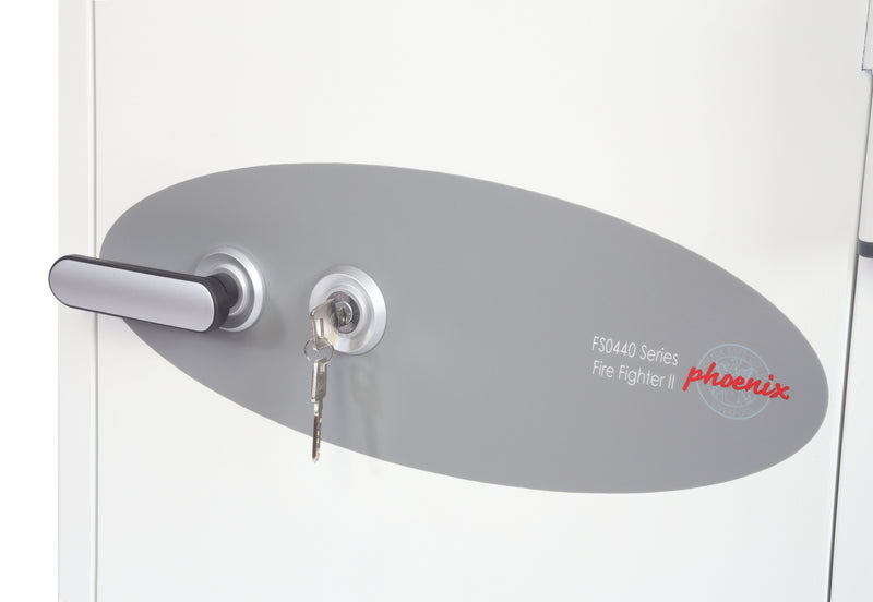 Phoenix Fire Fighter Size 1 Fire Safe Key Lock White FS0441K - ONE CLICK SUPPLIES