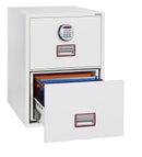 Phoenix Vertical Fire File 2 Drawer Filing Cabinet Elecronic Lock White FS2252E - ONE CLICK SUPPLIES