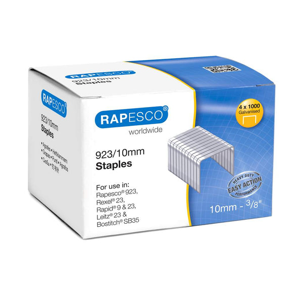 Rapesco 923/10mm Galvanised Staples (Pack 4000) - S92310Z3 - ONE CLICK SUPPLIES