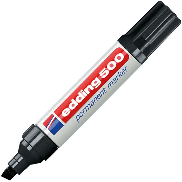 edding 500 Permanent Marker Chisel Tip 2-7mm Line Black (Pack 10) - 4-500001 - ONE CLICK SUPPLIES