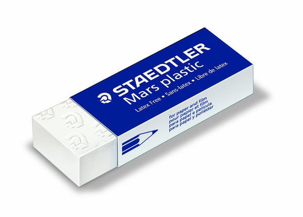 Staedtler Mars Plastic Eraser White with Blue Sleeve (Pack 2) - 52650BK2DA - ONE CLICK SUPPLIES
