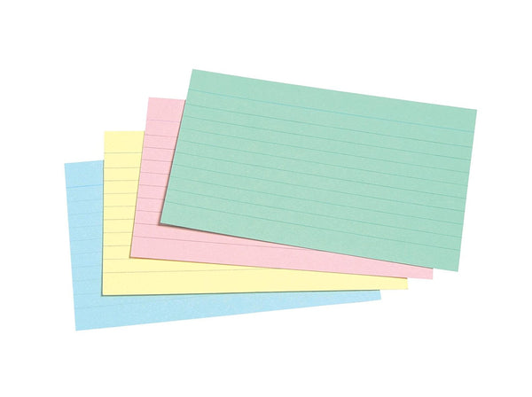 Concord Record Cards Ruled 127x76mm Assorted Colours (Pack 100) - 16099 - ONE CLICK SUPPLIES