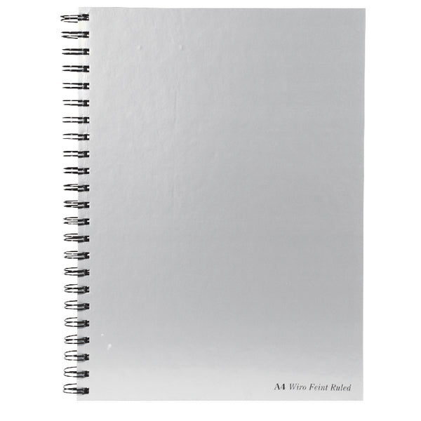 Pukka Pad A4 Wirebound Hard Cover Notebook Ruled 160 Pages Silver (Pack 5) - WRULA4 - ONE CLICK SUPPLIES