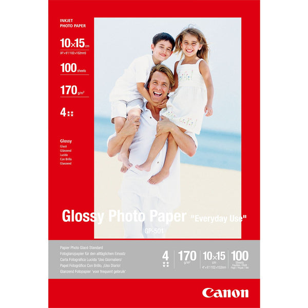 Canon GP-501 4 x 6 inch Glossy Photo Paper 10x15cm 100 Sheets - 0775B003 - ONE CLICK SUPPLIES