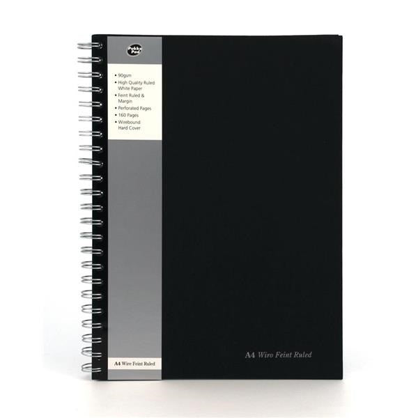 Pukka Pad A4 Wirebound Hard Cover Notebook Ruled 160 Pages Black (Pack 5) - SBWRULA4 - ONE CLICK SUPPLIES