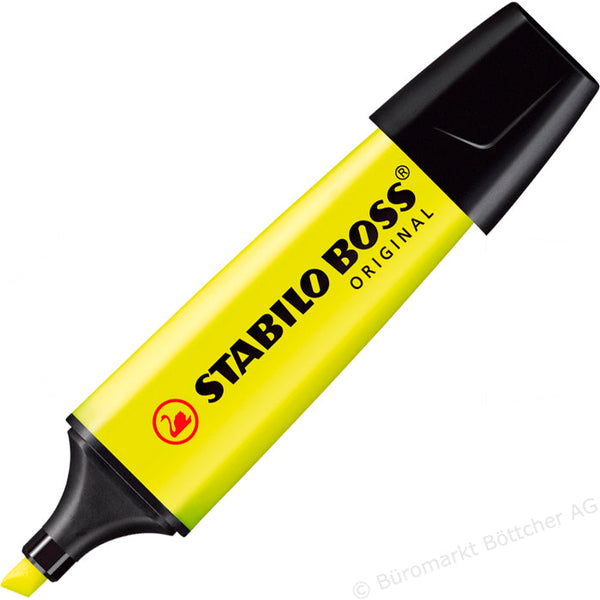 STABILO BOSS ORIGINAL Highlighter Pen Chisel Tip 2-5mm Line Yellow (Pack 10) - 70/24 - ONE CLICK SUPPLIES