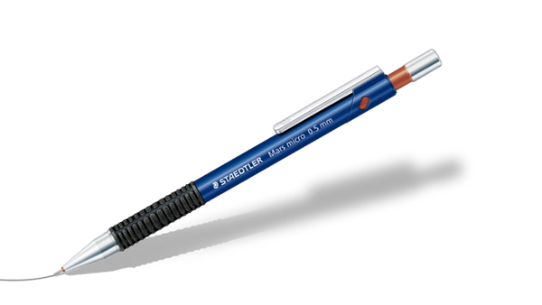 Staedtler Marsmicro Mechanical Pencil B 0.5mm Lead Blue Barrel (Pack 10) - 77505 - ONE CLICK SUPPLIES