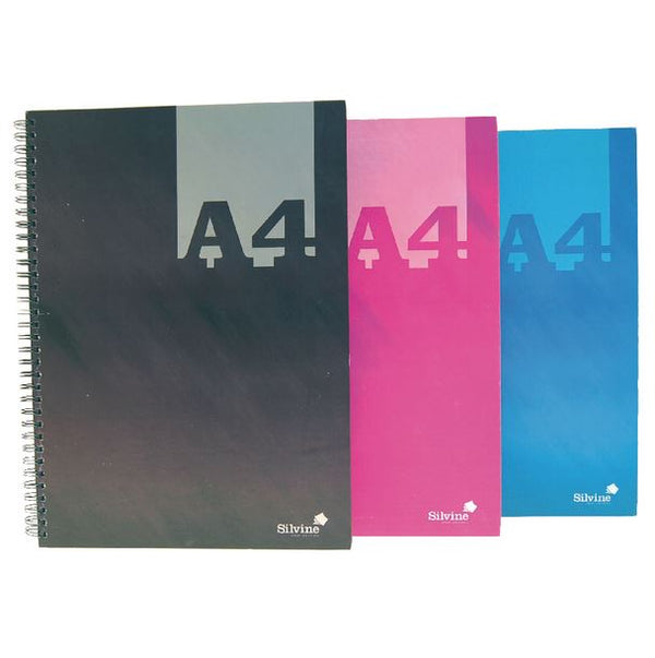 Silvine Luxpad A4 Wirebound Hard Cover Notebook 140 Pages Assorted Colours (Pack 6) - THBA4AC - ONE CLICK SUPPLIES