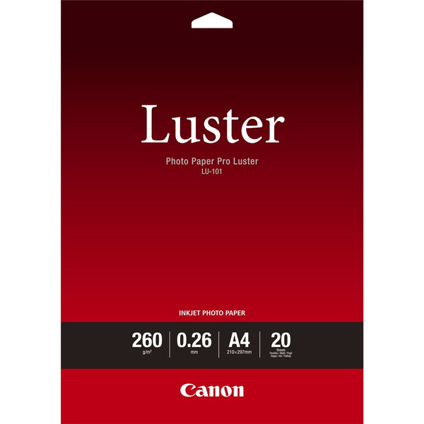 Canon LU-101 A4 Luster Paper 20 Sheets - 6211B006 - ONE CLICK SUPPLIES