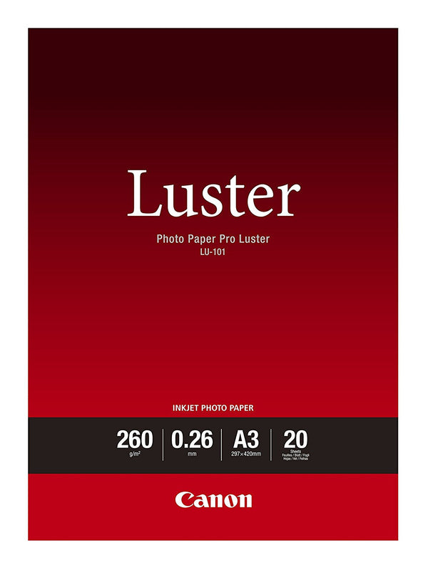 Canon LU-101 A3 Luster Paper 20 Sheets - 6211B007 - ONE CLICK SUPPLIES