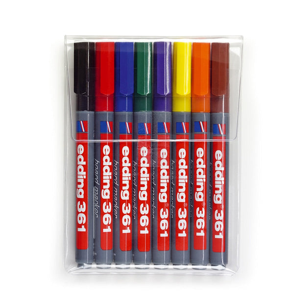 edding 361 Whiteboard Marker Bullet Tip 1mm Line Assorted Colours (Pack 8) - 4-361-8 - ONE CLICK SUPPLIES