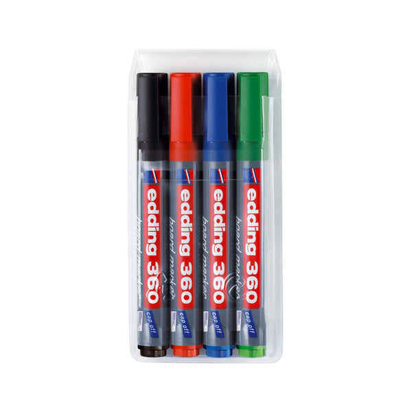 edding 360 Whiteboard Marker Bullet Tip 1.5-3mm Assorted Colours (Pack 4) - 4-360-4 - ONE CLICK SUPPLIES