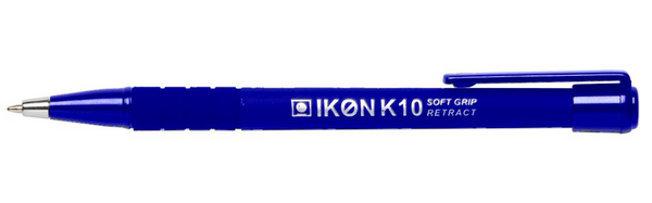 ValueX Retractable Ballpoint Pen Soft Grip 1.0mm Tip 0.7mm Line Blue (Pack 12) - K10-03 - ONE CLICK SUPPLIES