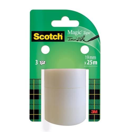 Scotch Magic Invisible Tape 8-192R3 Refill 19mm x 25m (Pack 3) 7100127532 - ONE CLICK SUPPLIES