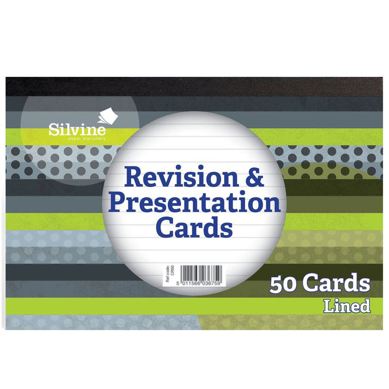 Silvine Revision and Presentation Cards Ruled 152x102mm White (Pack 50) - CR50 - ONE CLICK SUPPLIES
