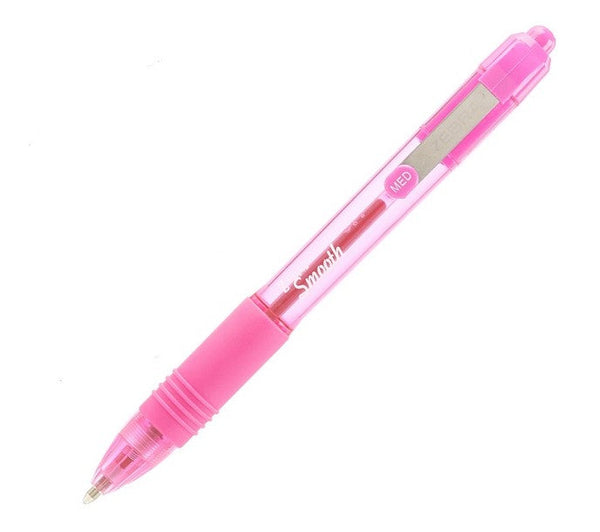Zebra Z-Grip Smooth Rectractable Ballpoint Pen 1.0mm Tip Pink (Pack 12) - 22567 - ONE CLICK SUPPLIES