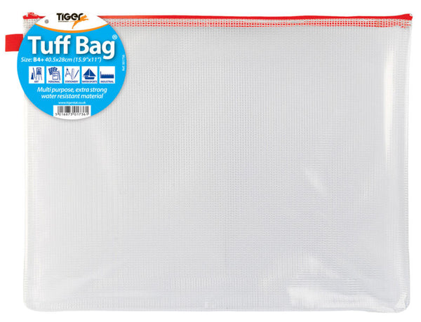 Tiger Tuff Bag Polypropylene B4 500 Micron Clear with Assorted Colour Zips - 301736 - ONE CLICK SUPPLIES