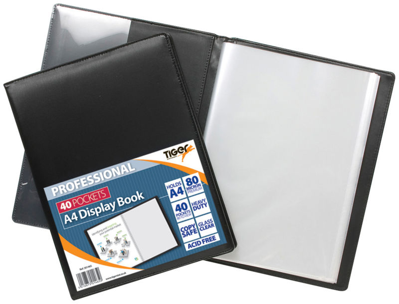 Tiger A4 Professional Display Book 40 Pocket Black - 301465 - ONE CLICK SUPPLIES