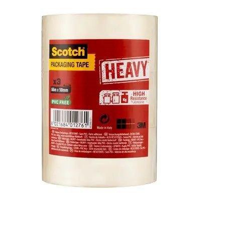 Scotch Packaging Tape Heavy Transparent 50mm x 66m (Pack 3) 7100094367 - ONE CLICK SUPPLIES
