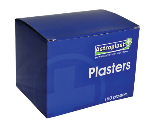 Astroplast Plasters Blue Assorted Sizes (Pack 150) - 1213001 - ONE CLICK SUPPLIES