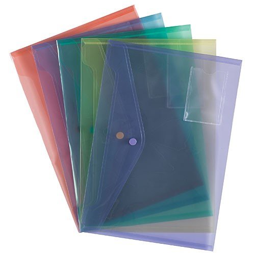 ValueX Popper Wallet Polypropylene A4 Assorted Colours (Pack 5) - 8811asst/1 - ONE CLICK SUPPLIES