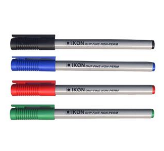 ValueX OHP Pen Non-Permanent Fine 0.4mm Line Assorted Colours (Pack 4) - 7421WLT4 - ONE CLICK SUPPLIES