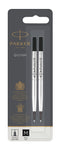 Parker Quink Rollerball Refill for Rollerball Pens Medium Black (Pack 2) - 1950325 - ONE CLICK SUPPLIES