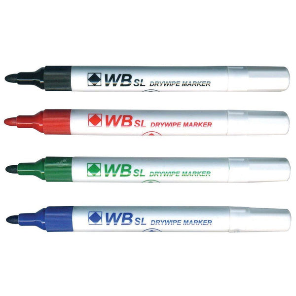 ValueX Whiteboard Marker Bullet Tip 2mm Line Assorted Colours (Pack 4) - 8740wt4 - ONE CLICK SUPPLIES