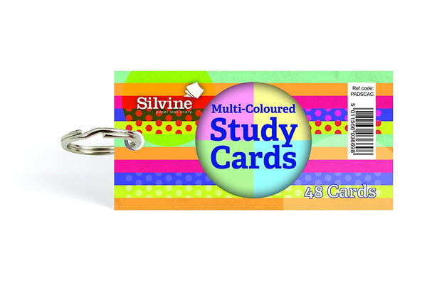 Silvine Multicoloured Study Cards 100x50mm (Pack 48) - PADSCAC - ONE CLICK SUPPLIES