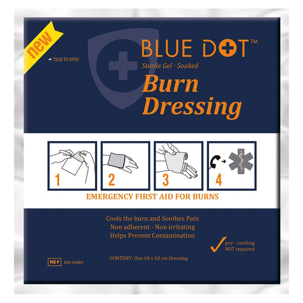 Blue Dot Burn Dressing 100x100mm (Pack 10) - 1047199 - ONE CLICK SUPPLIES