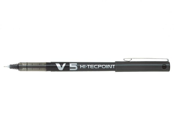 Pilot V5 Hi-Tecpoint Liquid Ink Rollerball Pen 0.5mm Tip 0.3mm Line Black (Pack 20) - 3131910516507 - ONE CLICK SUPPLIES