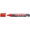 edding 360 Whiteboard Marker Bullet Tip 1.5-3mm Line Red (Pack 10) - 4-360002 - ONE CLICK SUPPLIES