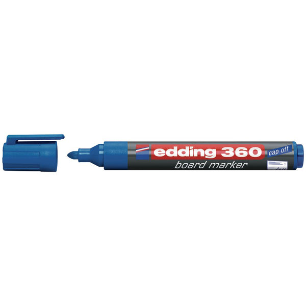 edding 360 Whiteboard Marker Bullet Tip 1.5-3mm Line Blue (Pack 10) - 4-360003 - ONE CLICK SUPPLIES