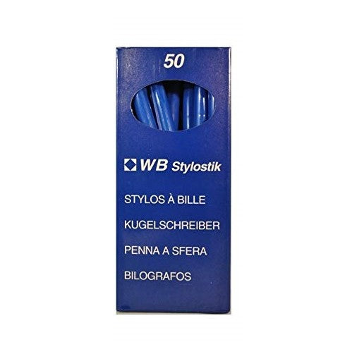 ValueX White Box Ballpoint Pen 1.0mm Tip 0.7mm Line Blue (Pack 50) - 0052503/NB - ONE CLICK SUPPLIES