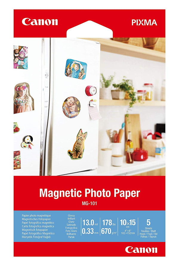 Canon MC-G01White 4 x 6 inch Magentic Photo Paper 5 sheets - 3634C002 - ONE CLICK SUPPLIES