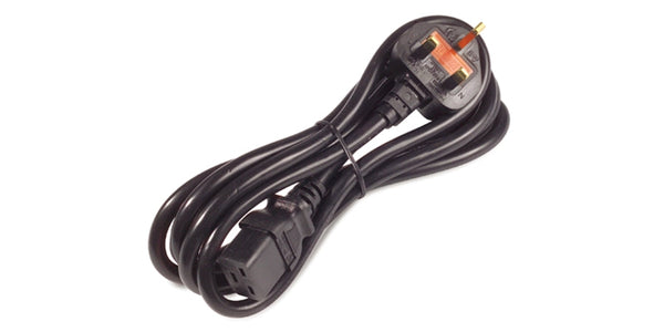 2.4m Power Cable C19 to BS1363A UK Plug - ONE CLICK SUPPLIES