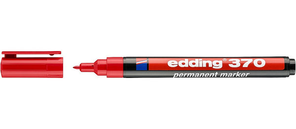 edding 370 Permanent Marker Bullet Tip 1mm Line Red (Pack 10) - 4-370002 - ONE CLICK SUPPLIES