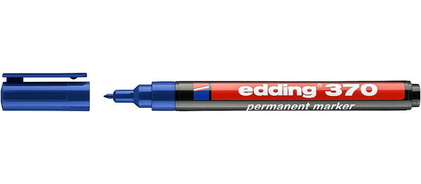edding 370 Permanent Marker Bullet Tip 1mm Line Blue (Pack 10) - 4-370003 - ONE CLICK SUPPLIES