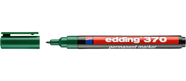 edding 370 Permanent Marker Bullet Tip 1mm Line Green (Pack 10) - 4-370004 - ONE CLICK SUPPLIES