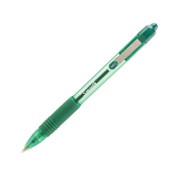 Zebra Z-Grip Smooth Rectractable Ballpoint Pen 1.0mm Tip Green (Pack 12) - 22564 - ONE CLICK SUPPLIES